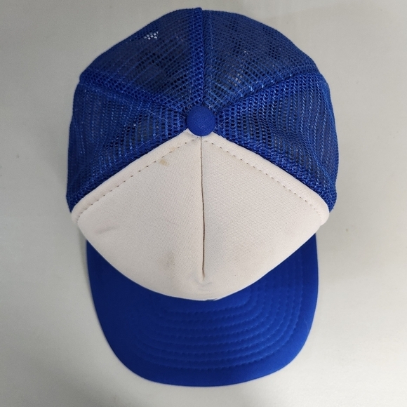 Vintage Pabst PBR Beer Blue and White Snapback Trucker Hat - Picture 8 of 9